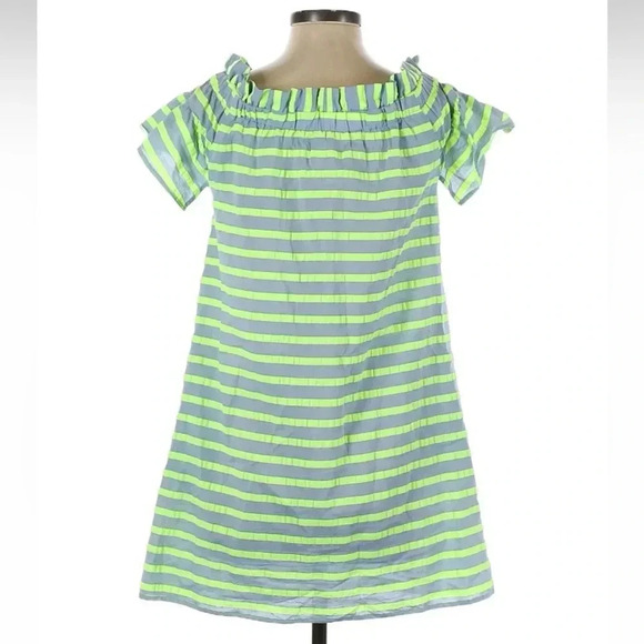 Anthropologie Corey Lynn Calter Bayside Stripe Off The Shoulder Dress Size XS - Picture 4 of 5